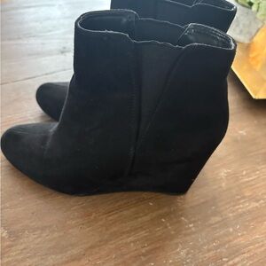 Black Suede Ankle Boots  Size 6